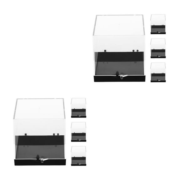 WHAMVOX Worgeous 8 pcs Rock Collection Display Case for Mineral Specimen Gemstone Jewelry Sample Clear Container Small Box