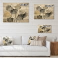 thumbnail image 4 of Designart "Pansies Flowers Asian Painting III" Asian Print on Natural Pine Wood, 4 of 5