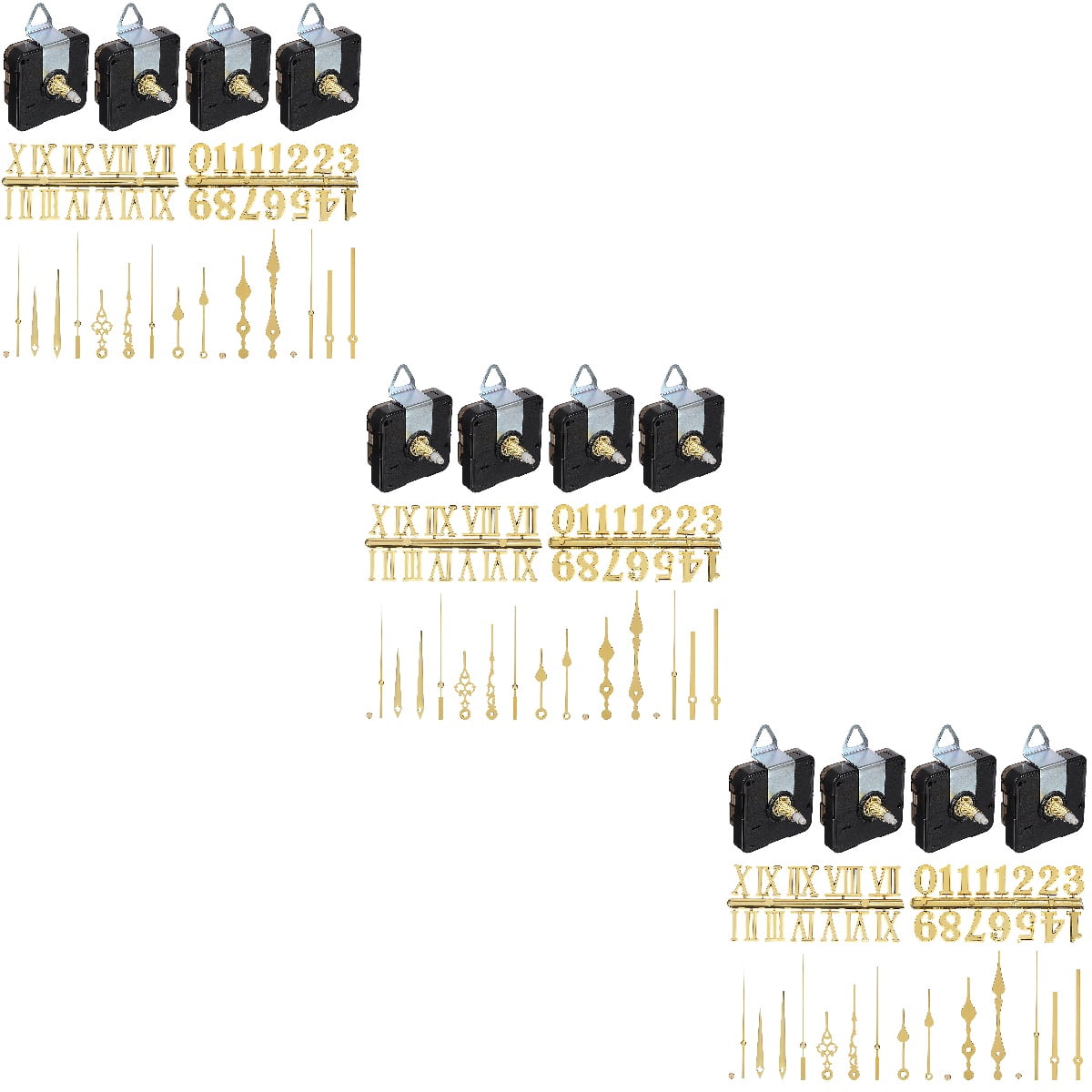 3 Sets  Clock Numerals Kit Quartz Clock Mechanism Kit Replacement Clock DIY Repair Parts for Clocks