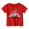 thumbnail image 3 of GDREDA Vêtements pour Filles, T-Shirt Graphique Mignon de Pâques, Col Rond, Manches Courtes, Été, Décontracté, Rouge, 6-7 Ans, 3 of 4