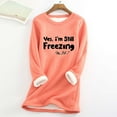 thumbnail image 2 of Aboser Yes, I'm Still Freezing Sherpa Sweatshirts for Women Thermal Fleece Lined Pullover Plus Size Thermal Shirts Loose Long Sleeve Sweatshirt Comfy Soft Crewneck Blouses Orange XXXXL, 2 of 4