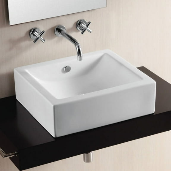 Nameeks Caracalla CA4042-No Hole Caracalla 19-5/8" Ceramic Vessel Bathroom Sink - White