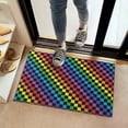 thumbnail image 2 of Colorful Rainbow Checkered Pattern Door Rugs,Washable Non Slip Door Mats Indoor,Decorative Door Mats,Entry Mat Indoor for Entrance,Bedroom,Kitchen,Bathroom,16"x24", 2 of 6
