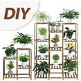 thumbnail image 5 of Indoor Plant Stand, Wooden Multi-Tier Plant Stand, 5-Tier Ladder and 7 Pots for Windows, Garden, Balcony and Living Room Square Model, 5 of 5