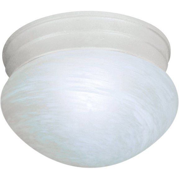 Nuvo Lighting 62636 - 1 Light (Twist and Lock Base) 7.5" Flush Mount Textured White Finish with Alabaster Mushroom Glass Ceiling Light Fixture (60-2636)