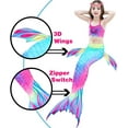 thumbnail image 2 of 3 Pcs Girls Swimsuit Mermaid Tails for Swimming Princess Bikini Bathing Suit Set DH22 150, 2 of 7
