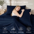 thumbnail image 5 of Sasttie Full Size Sheets Set Brushed Microfiber, 4 Piece Sheet Set Upto 16 Inches Deep Pocket Bedding Sheets & Pillowcases - Navy, 5 of 8