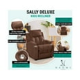 thumbnail image 3 of Magic Seats for Superheroes & Princesses, Sally Deluxe Kids Recliner With Footrest, 2 Cup Holders, Push Back Toddler Recliner by Naomi Home, Microfiber, Age 3+ Kid Recliners, Girls Boys, Brown, 3 of 12