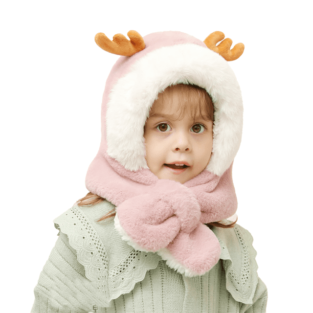 Gorro cálido de invierno forrado suave con lindos cuernos para niños niñas niños MFZFUKR CPB-YY410-3