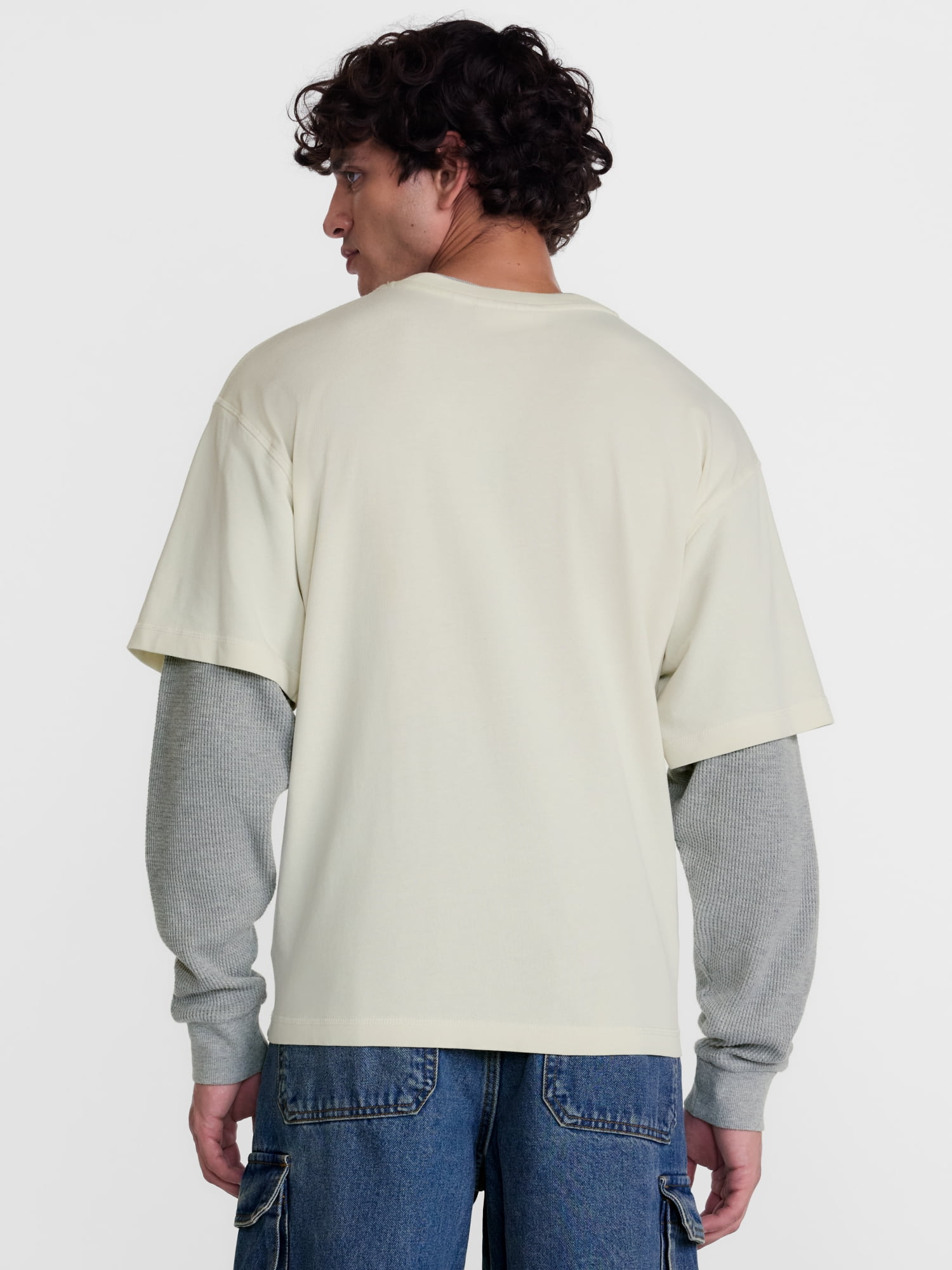 No Boundaries Layered Look Graphic Tee with Long Sleeves, Men’s & Big Men’s XS-4XLT
