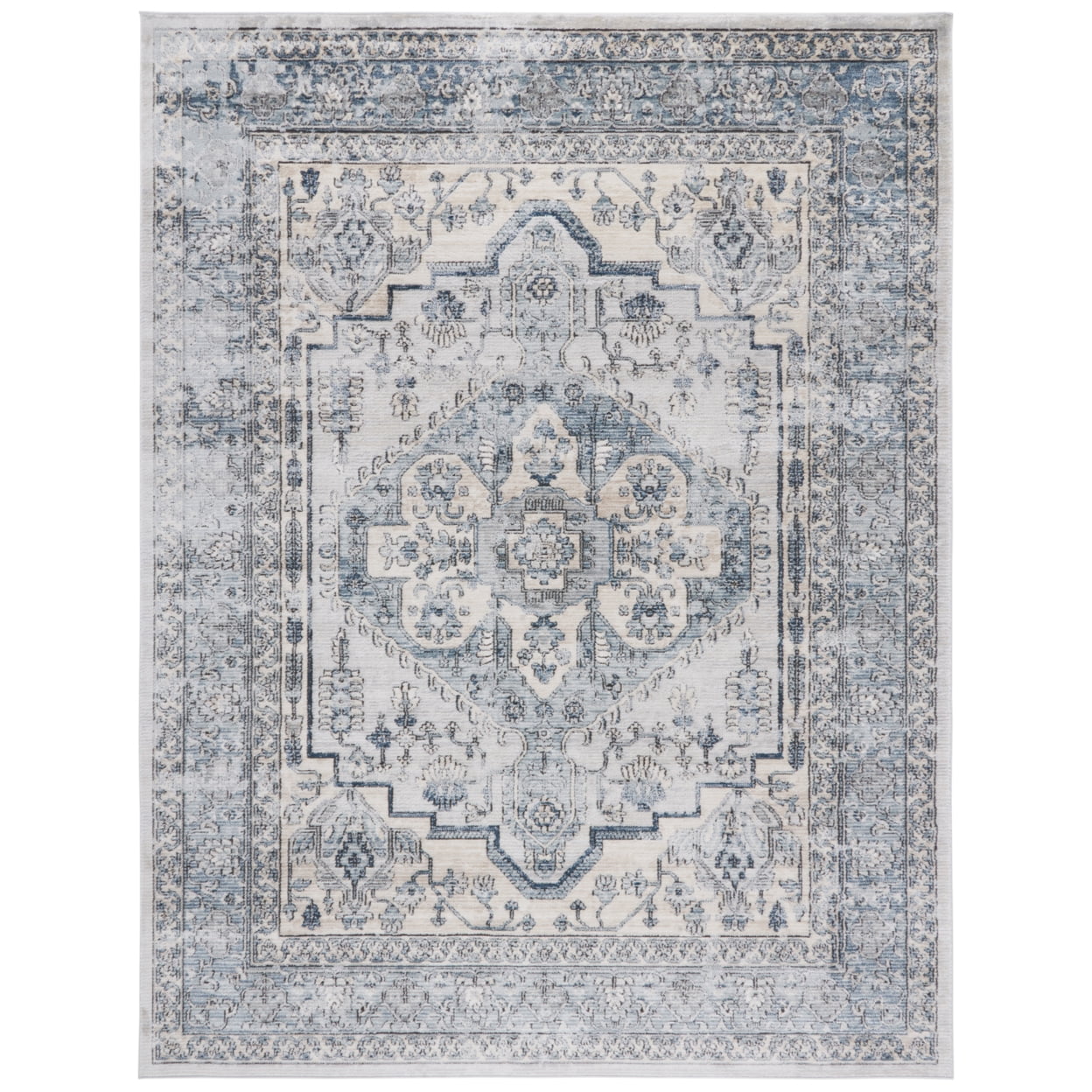 SAFAVIEH Martha Stewart Dacota Oregon Area Rug, Light Blue/Ivory, 5'1" x 7'6"