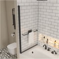 thumbnail image 4 of JERFIT 180° Pivot Shower Screen for Bathtub, 1/4" Tempered Glass Door with Towel Bar, Frameless Matte Black Aluminum Alloy Enclosure, 4 of 9