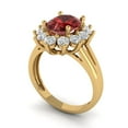 thumbnail image 2 of 2.72 ct Oval Cut Natural Garnet with Simulated Diamond Halo Accents 18K Yellow Gold Womens Engagement Ring, 2 of 5