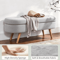 thumbnail image 5 of EHANCIS 43.5" Storage Ottoman Bench, Linen Upholstered End of Bed Bench, Entryway Seating for Bedroom Living Room Window, Holds 300 lbs, Grey, 5 of 5