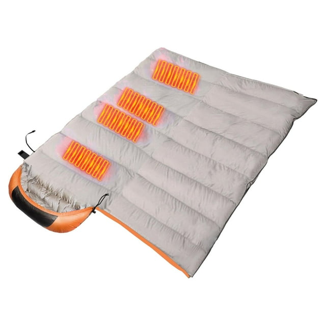 Saco de Dormir Portátil Sharpla con Calefacción USB a Prueba de Agua Naranja