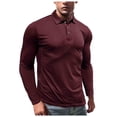thumbnail image 2 of HBFAGFB Long Sleeve Work Shirts for Men Fashionable Comfortable Lapel Button Down Tops Red Size L, 2 of 6
