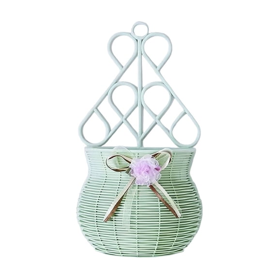 TACILIP Wall Decor, 1PC Plastic Vines Inspired Woven Wall Mounted Vases Flower Baskets And Pots That Require No Drilling Suitable For Decorating Living Rooms Gardens And Patios, Womens Gifts