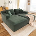 thumbnail image 4 of 80" Oversized Double Chaise Lounge Indoor,Corduroy Boneless Sleeper Sofa Bed with Deep Seat,Pillows for Living Room,Bedroom,Apartment, 4 of 12