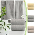 thumbnail image 1 of Toallas de baño de microfibra | Terciopelo coral de doble cara sin pelusas | Toallitas suaves y absorbentes para adultos para spa en casa o salón | Paquete de 5 | Gris Amarillo Marrón | 34x76 cm, 1 of 8
