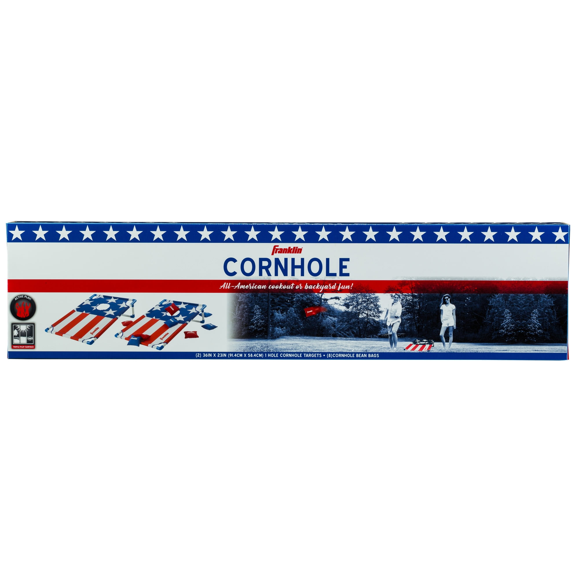 Franklin Sports Red, White and Blue PVC Cornhole Set — Includes 2 Targets And 8 Regulation Bean Bags — Great for Kids and Outdoor Family Fun