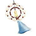 thumbnail image 4 of funtasica Wood Buddha Statue Car Pendant with Tassel Mini Buddha Sculpture for Mirror Handmade 21.6inch Long Lucky Decoration Blue Tassels, 4 of 8