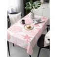 thumbnail image 6 of Coastal Pink Table Cloth, Ocean Coral Starfish Shell Modern Sea Waterproof Tablecloth for Rectangle Tables, Reusable Washable Fabric Table Cover for Restaurant Kitchen Dining Tables 54"x108", 6 of 6