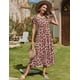 thumbnail image 3 of Vestido floral casual Zeagoo de manga corta de verano para mujer, 3 of 6
