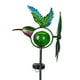 thumbnail image 3 of Luces solares para jardín al aire libre, colibrí giratorio, estacas solares para jardín, luz decorativa, luz de camino para decoración de patio, color verde, 3 of 9