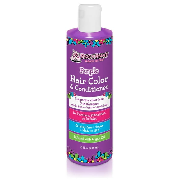 Piggy Paint Purple Hair Color & Conditioner – 2-in-1 Kids Temporary Hair Color