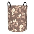 thumbnail image 2 of ZNDUO Round Laundry Basket, Waterproof Collapsible Laundry Baskets with Handles, Medium Size - Abstract Brown Flowers Pattern, 2 of 8