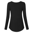 thumbnail image 4 of Ichuanyi Womens Tops, Fall and Winter Women Casual Solid Color Long Sleeve Crewneck Basic Comfy Tunic Blouse Tees on Cleanrance, 4 of 7