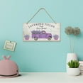 thumbnail image 6 of 2sets Natural Wood Hanging Wall Decorations with Jute Twine Rectangle Lilac Car Pattern 15x30x0.5cm Mixed Color, 6 of 6