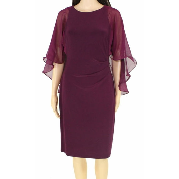RALPH LAUREN $185 Womens New Purple Jewel Neck Shift Cocktail Dress 4 B B