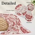 thumbnail image 3 of Red Spring Floral Pillow Protectors with Zipper Standard Size, Summer Botanical Farmhouse Soft Brushed Microfiber Breathable Throw Pillow Covers, Pillowcase for Couch Sofa Bedroom Living Room 20"x26", 3 of 9