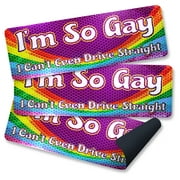 Anley I'm So Gay I Can't Even Drive Straight Car Magnet Signs - Reflective Truck & Vehicle Bumper Sticker - LGBT Gay Pride Magnetic Decal - Set of 3