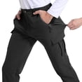 thumbnail image 4 of HAPIMO Men's Cotton Cargo Jogger Cuff Pants Summer Discount Casual Workout Sports Zipper Button Comfy Trousers for Boys Fashion Solid Sale Black XXL, 4 of 6