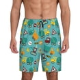 thumbnail image 1 of Balery Trucks And Excavators Pantalones cortos de pijama de punto de algodón para hombre con cinturilla y bolsillos-3X-Large, 1 of 6