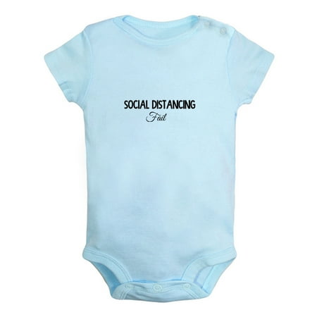 

Social Distancing Fail Funny Rompers For Babies Newborn Baby Unisex Bodysuits Infant Jumpsuits Toddler 0-24 Months Kids One-Piece Oufits (Blue 0-6 Months)