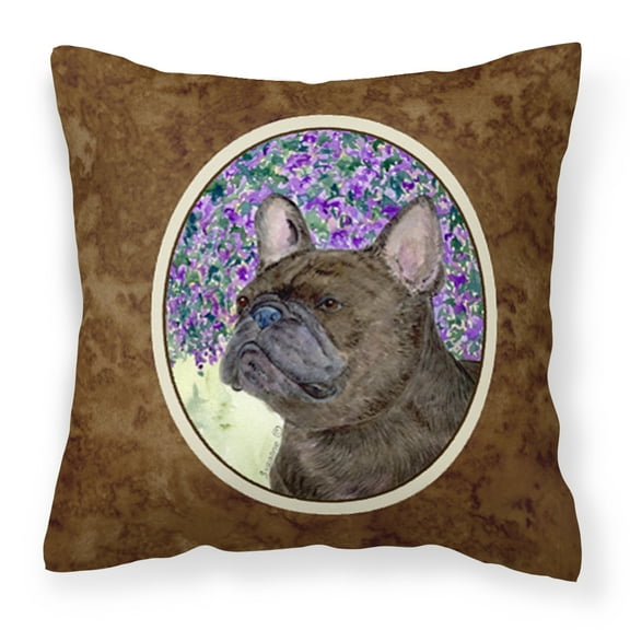 Carolines Treasures SS8676PW1414 French Bulldog Fabric Decorative Pillow, 14Hx14W, multicolor