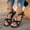 Black, variant on Eltusu Women's Flat Sandals, Fashion Ankle Strap Open Toe Soft Bottom Summer Shoes Black Size 6