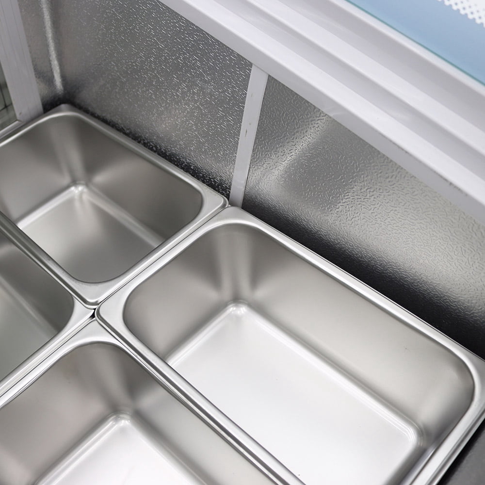 10 Pan Ice Cream Display Cabinets Hard Freezing Square Boxes Stores Commercial Electricity 220V 36Gal