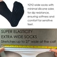 thumbnail image 6 of Y2Y2 Extra Wide Diabetic Socks, Non-Binding Edema Non Slip Hospital Socks, Shoe Size 7-12, 2 Pairs Black, 6 of 8