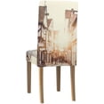 thumbnail image 4 of ZHANZZK Retro Vintage Europen Old Town at Sunset Stretch Chair Cover Protector Seat Slipcover for Dining Room Hotel Wedding Party Set of 4, 4 of 6