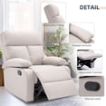 thumbnail image 6 of hzlagm Manual Recliner Chair with Adjustable Footrest for Small Spaces Living Room Bedroom RV Beige, 6 of 6