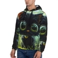 thumbnail image 2 of KLL Cute Big-Eyed Black Cat Print Mens Hoodie Long Sleeve Casual Pullover Hooded Sweatshirt Fashion Drawstring Hoodies with Pocket-4X-Large, 2 of 6