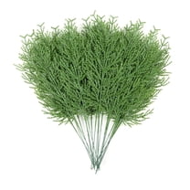 40 Pcs Artificial Cedar Sprigs Faux Cedar Spray Branches Trianu 12inch Cedar Twig Cypress Stems Pine Picks Plastic Greenery Cedar Pine Stems Christmas DIY Accessories for Holiday (Green)