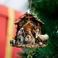 thumbnail image 3 of Christmas Nativity Scene Ornaments, Mini Christmas Hanging Decor for Trees, 2D Pendant Car Ornaments, Religious Gift for Friends and Christian, 3 of 4