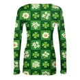 thumbnail image 6 of ASDFVBKG St Patrick's Day Shirts for Women Dressy Crewneck Basic Long Sleeve Slim Fitted Tee Shirts Ribbed Knit St Patrick's Day Lucky Shamrock Soft Pullover Tops Green XL, 6 of 6