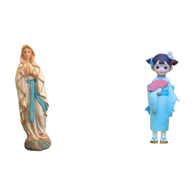 Estatua de resina de María y una geisha kabuki japonesa, figura decorativa para oficina, coche, escritorio, cumpleaños o casa de muñecas.