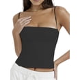 thumbnail image 1 of ZAXARRA Women's Summer Fitted Cami Tops Solid Color Sleeveless Backless Cropped Going Out Tops, 1 of 9